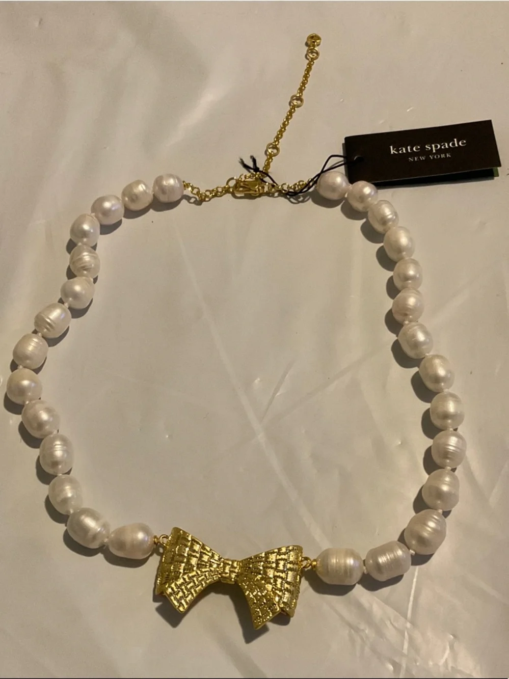 NWT Kate spade bow pearl necklace - Picture 1 of 4